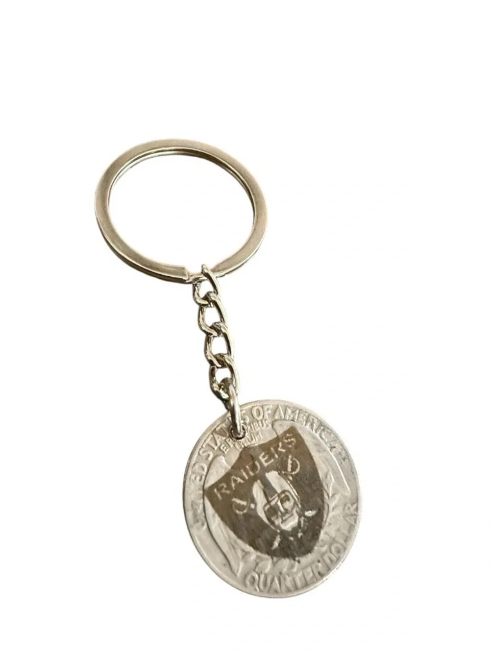Las Vegas raiders quarter keychain